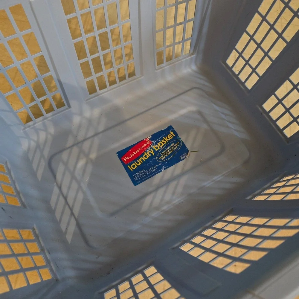 Rubbermaid Laundry Basket 1.5  Rectangular Blue Vintage Ventilated USA 2965